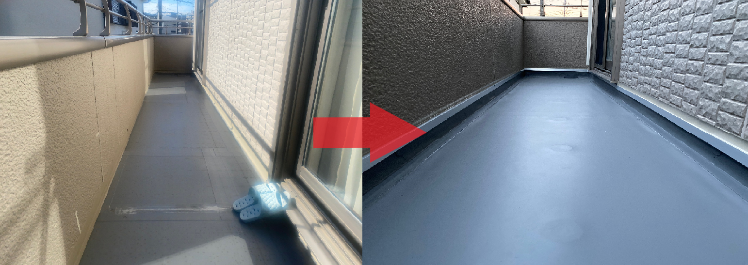入間市t様邸漏水補修工事 ベランダ防水編その３ 埼玉県雨漏り修理アマモリトメル